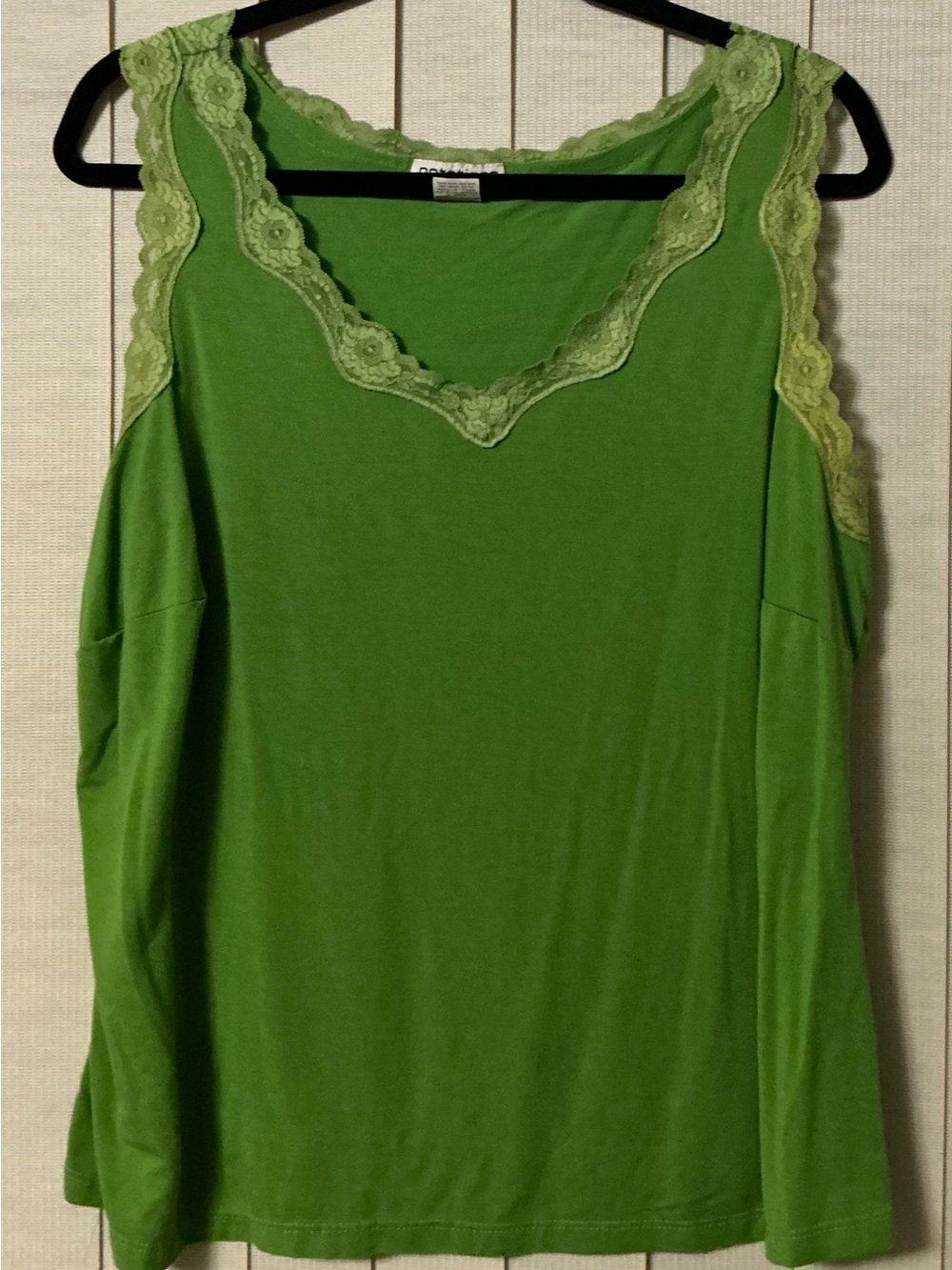 Notations Green Lace Cold Shoulder Top 18W-20W Y2K Boho Fairy Cottagecore